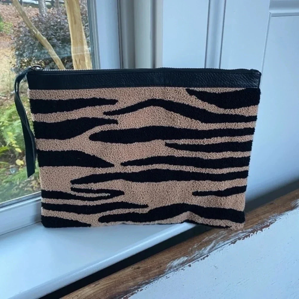 NWOT  Cleobella Animal Print Textured Clutch